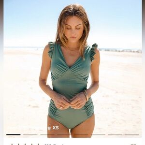 Green Ruffle One-Piece “riptide” Swimsuit